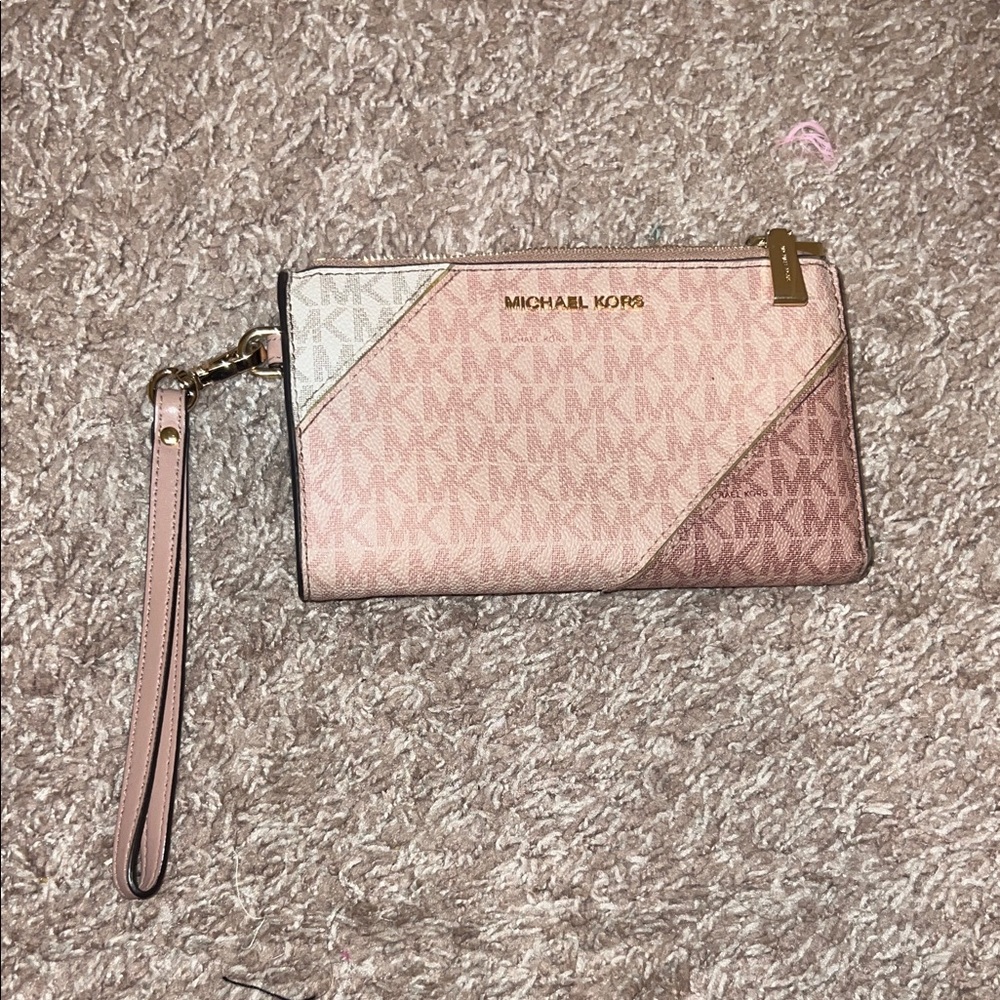 Michael Kors Two-Tone Pink Wristlet Clutch
